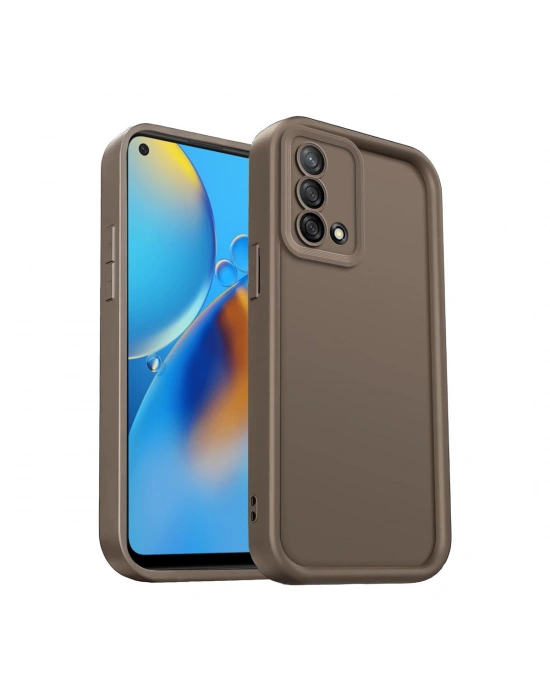 Newface Oppo A74 4G Kılıf Viera Silikon - Kahverengi