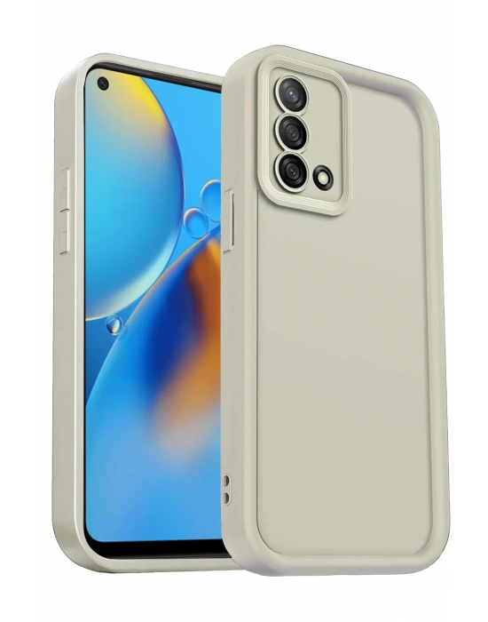 Newface Oppo A74 4G Kılıf Viera Silikon - Krem