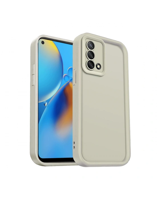 Newface Oppo A74 4G Kılıf Viera Silikon - Krem