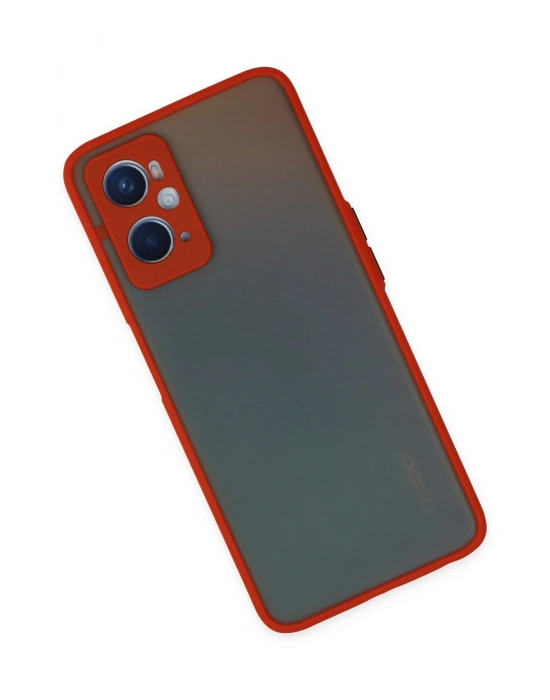 Newface Oppo A96 Kılıf Montreal Silikon Kapak - Kırmızı