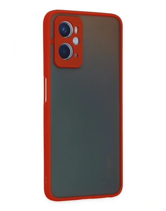 Newface Oppo A96 Kılıf Montreal Silikon Kapak - Kırmızı
