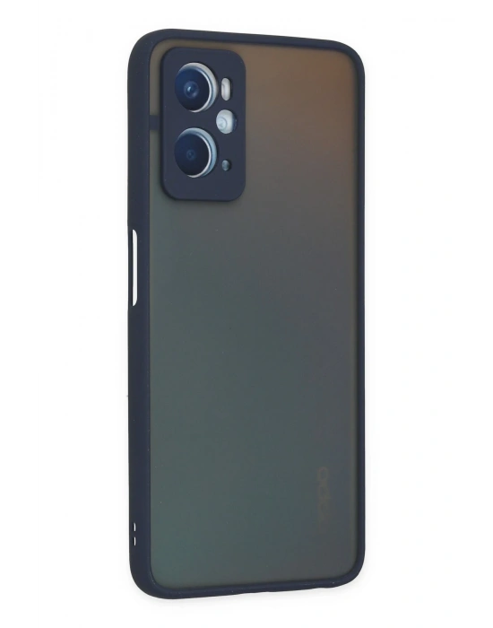 Newface Oppo A96 Kılıf Montreal Silikon Kapak - Lacivert
