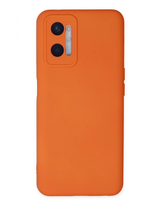 Newface Oppo A96 Kılıf Nano içi Kadife Silikon - Turuncu