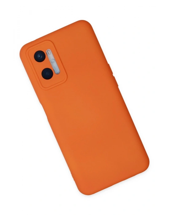 Newface Oppo A96 Kılıf Nano içi Kadife Silikon - Turuncu