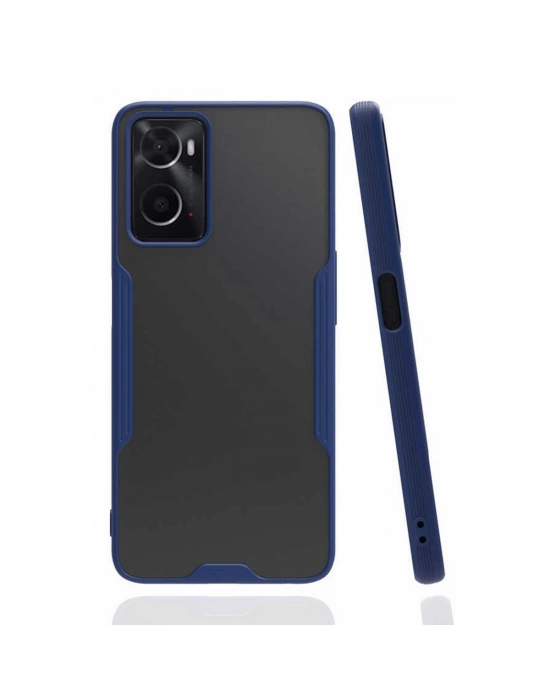 Newface Oppo A96 Kılıf Platin Silikon - Lacivert