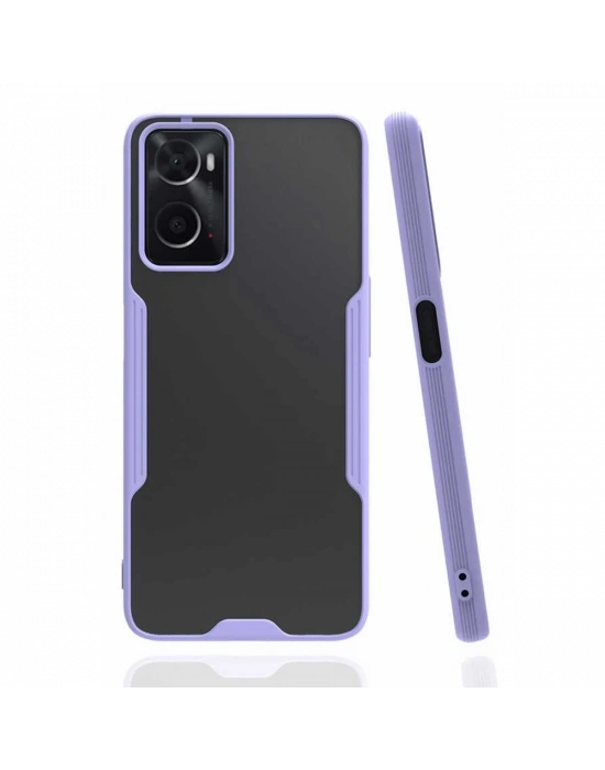 Newface Oppo A96 Kılıf Platin Silikon - Lila