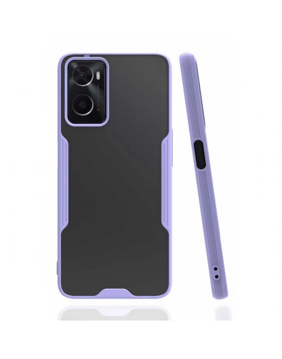 Newface Oppo A96 Kılıf Platin Silikon - Lila