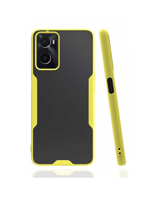 Newface Oppo A96 Kılıf Platin Silikon - Sarı