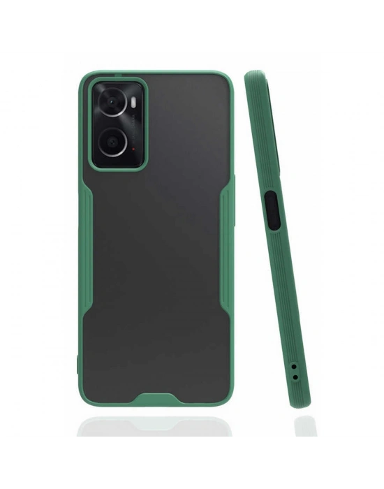 Newface Oppo A96 Kılıf Platin Silikon - Yeşil