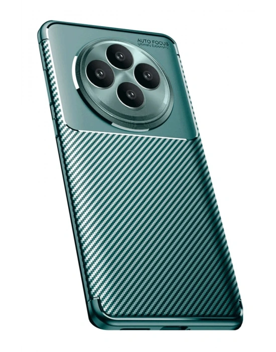 Newface Oppo Reno 11 FS Kılıf Auto Focus Karbon Kapak - Koyu Yeşil