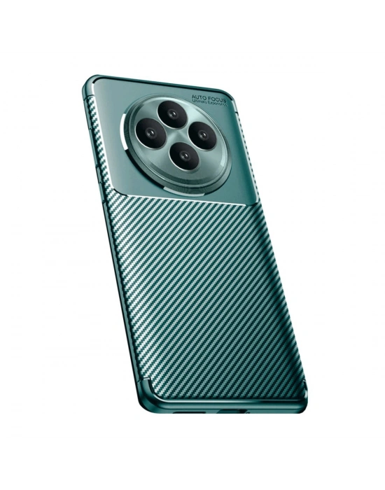 Newface Oppo Reno 11 FS Kılıf Auto Focus Karbon Kapak - Koyu Yeşil