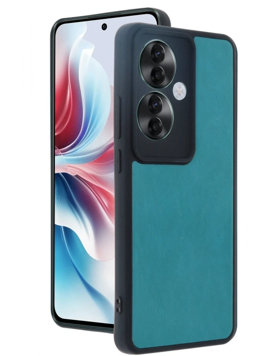 Newface Oppo Reno 11F Kılıf Aras Deri Kapak - Açık Yeşil