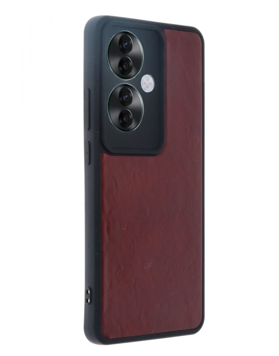 Newface Oppo Reno 11F Kılıf Aras Deri Kapak - Bordo