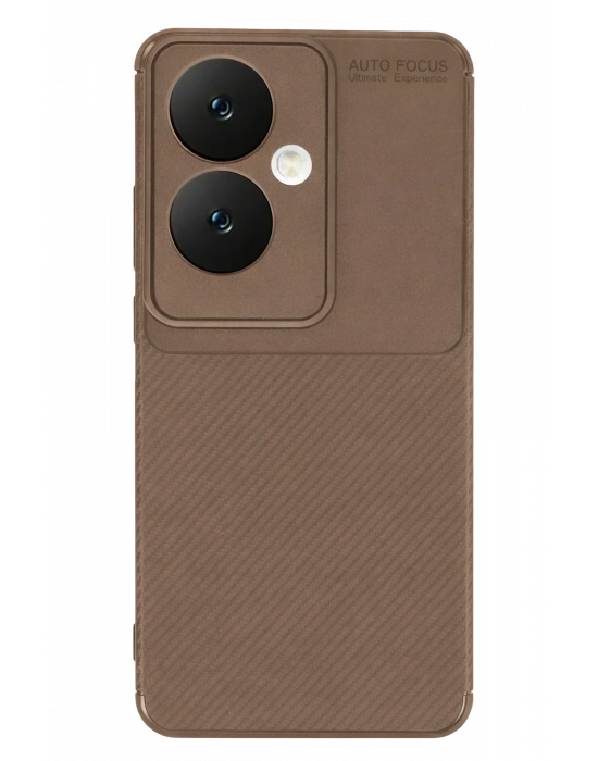 Newface Oppo Reno 11F Kılıf Auto Focus Karbon Kapak - Kahverengi