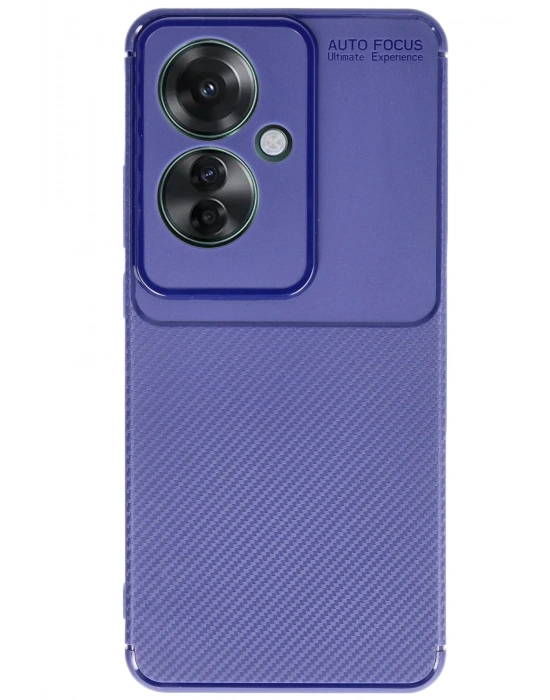 Newface Oppo Reno 11F Kılıf Auto Focus Karbon Kapak - Lacivert