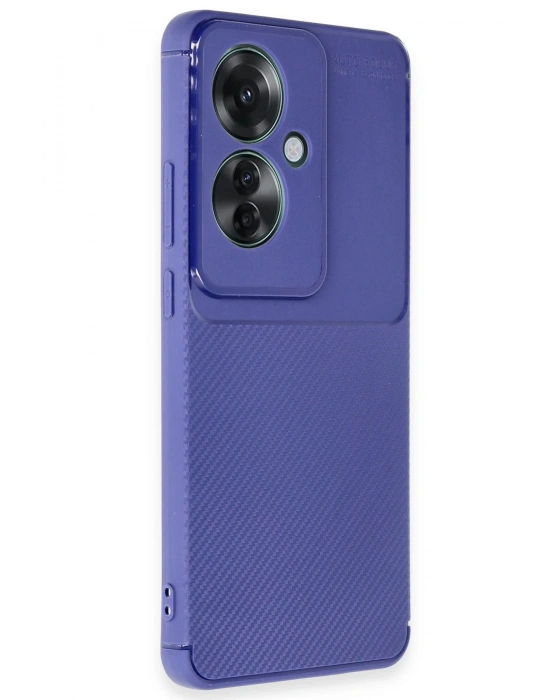 Newface Oppo Reno 11F Kılıf Auto Focus Karbon Kapak - Lacivert