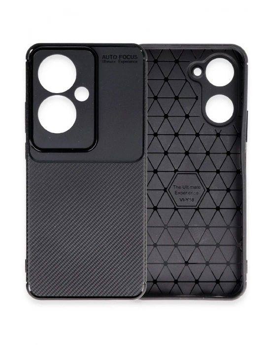 Newface Oppo Reno 11F Kılıf Auto Focus Karbon Kapak - Siyah
