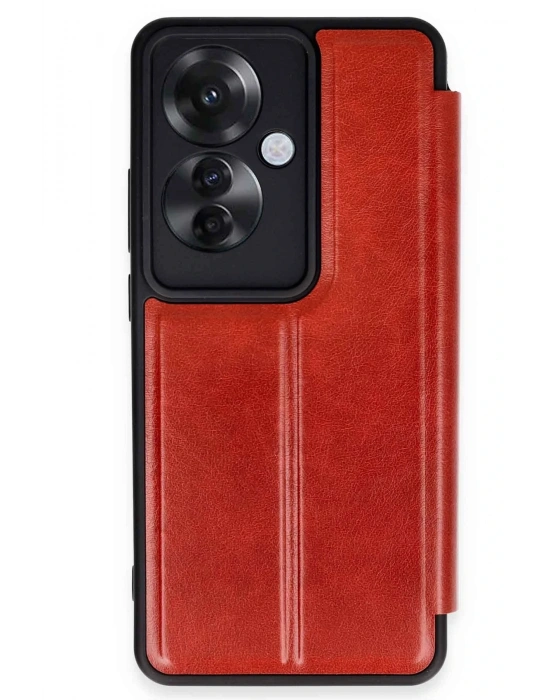 Newface Oppo Reno 11F Kılıf Flip Cover - Kırmızı