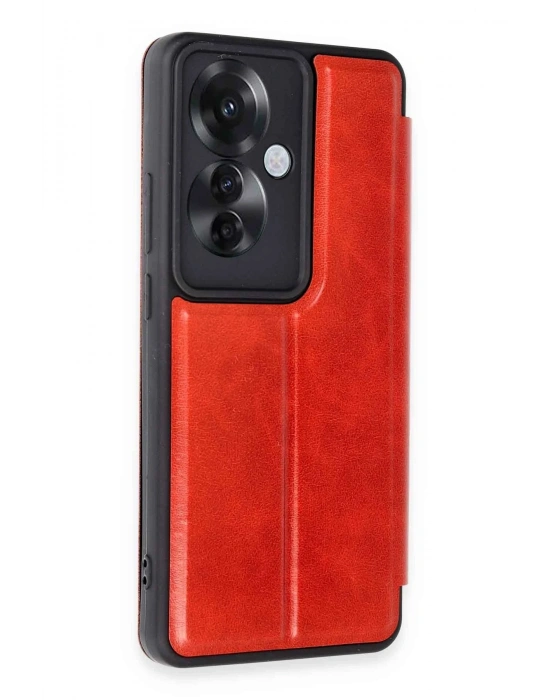 Newface Oppo Reno 11F Kılıf Flip Cover - Kırmızı