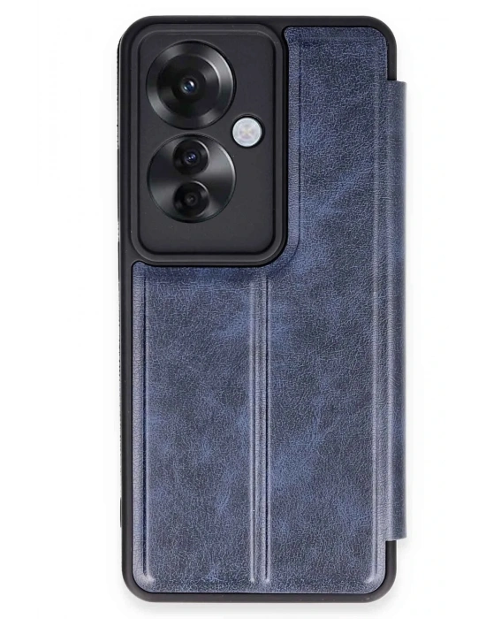 Newface Oppo Reno 11F Kılıf Flip Cover - Lacivert