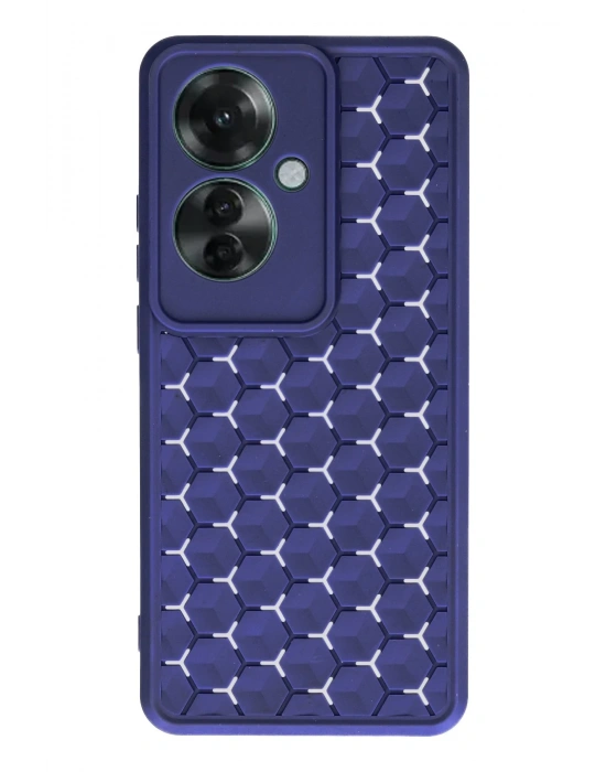 Newface Oppo Reno 11F Kılıf Petek Silikon Kapak - Lacivert