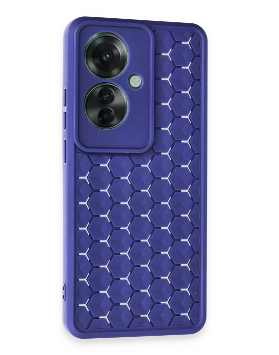 Newface Oppo Reno 11F Kılıf Petek Silikon Kapak - Lacivert