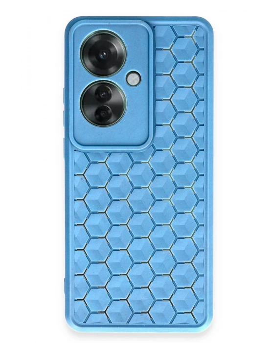 Newface Oppo Reno 11F Kılıf Petek Silikon Kapak - Mavi