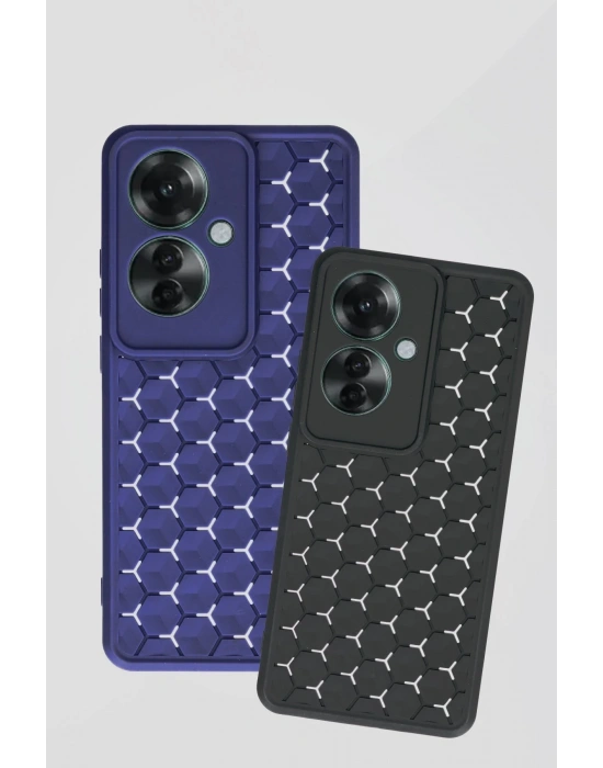 Newface Oppo Reno 11F Kılıf Petek Silikon Kapak - Mavi