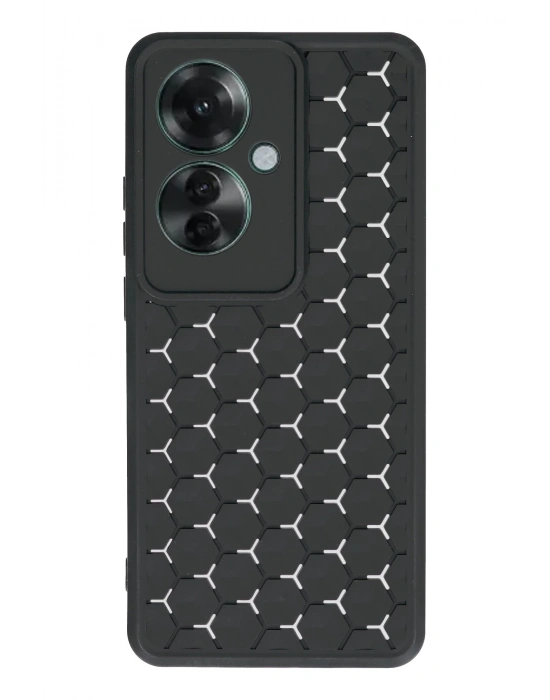 Newface Oppo Reno 11F Kılıf Petek Silikon Kapak - Siyah