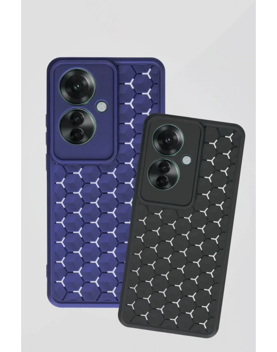 Newface Oppo Reno 11F Kılıf Petek Silikon Kapak - Siyah