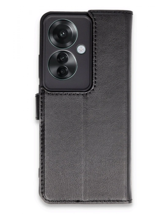 Newface Oppo Reno 11F Kılıf Trend S Plus Kapaklı Kılıf - Siyah