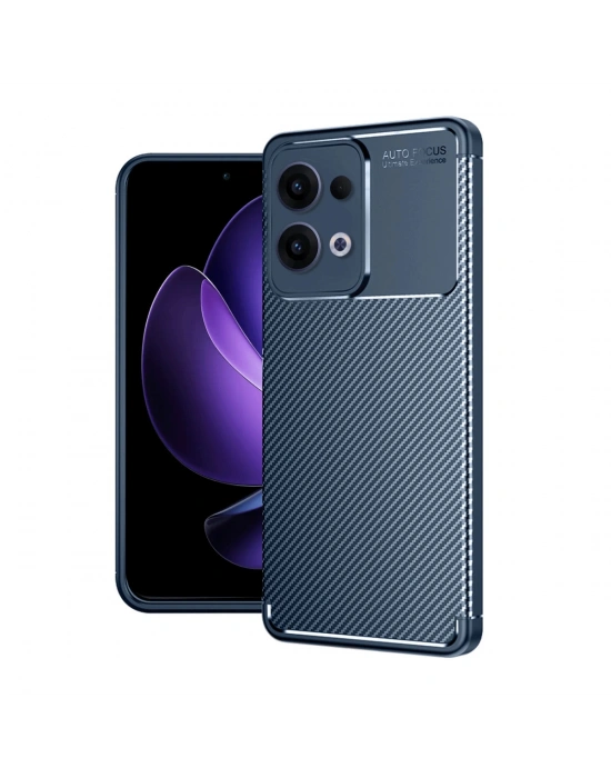 Newface Oppo Reno 13 Pro Kılıf Auto Focus Karbon Kapak - Lacivert