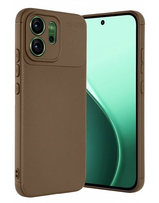 Newface Oppo Reno 14 Auto Focus Karbon Kapak - Kahverengi