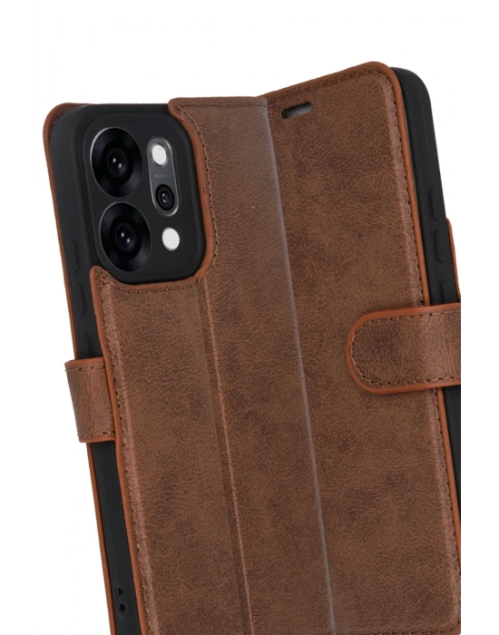 Newface Oppo Reno 14 Trend S Plus Kapaklı Kılıf - Taba