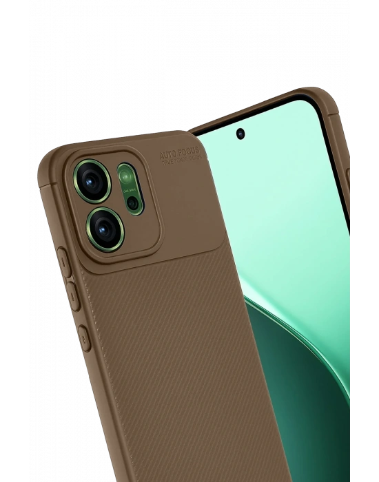 Newface Oppo Reno 14F Auto Focus Karbon Kapak - Kahverengi