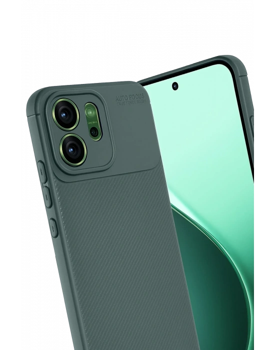 Newface Oppo Reno 14F Auto Focus Karbon Kapak - Koyu Yeşil