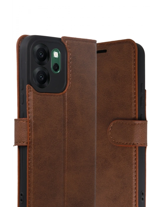 Newface Oppo Reno 14F Trend S Plus Kapaklı Kılıf - Taba