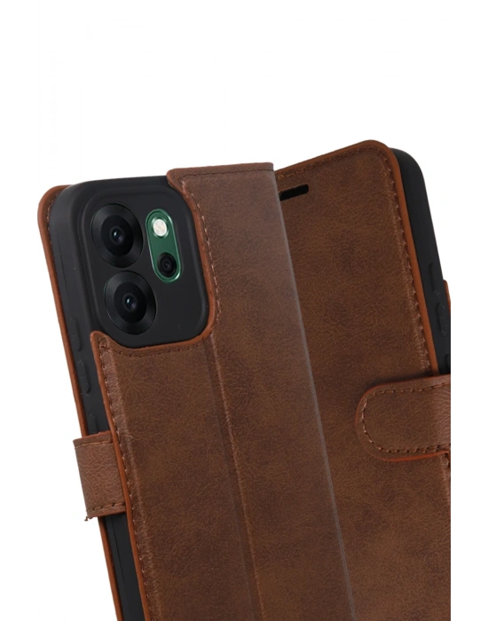 Newface Oppo Reno 14F Trend S Plus Kapaklı Kılıf - Taba