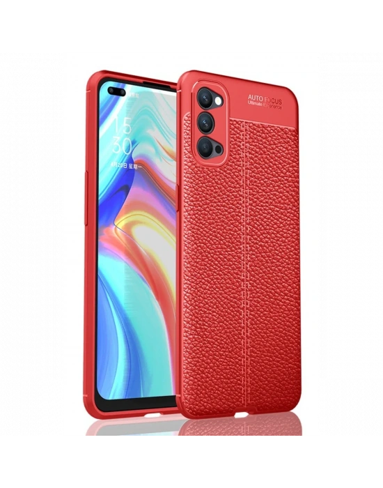 Newface Oppo Reno 4 Kılıf Auto Focus Kapak - Kırmızı