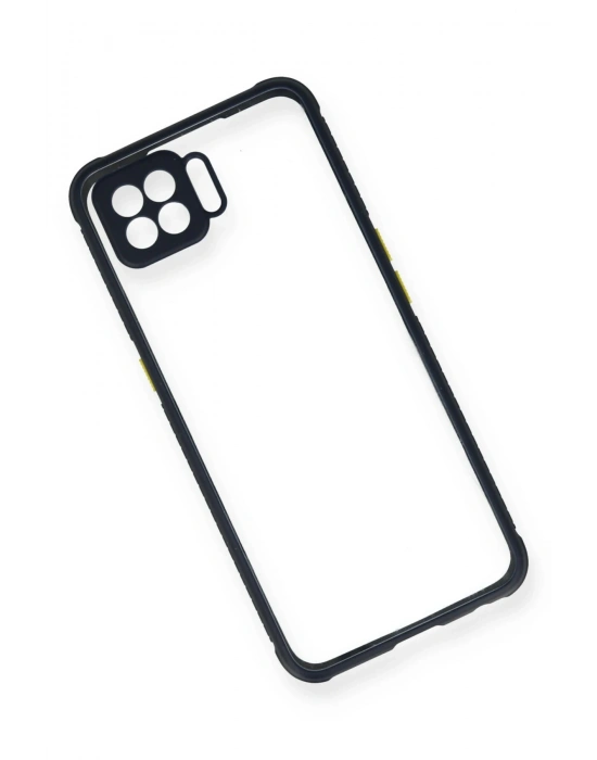 Newface Oppo Reno 4 Lite Kılıf Miami Şeffaf Silikon - Lacivert