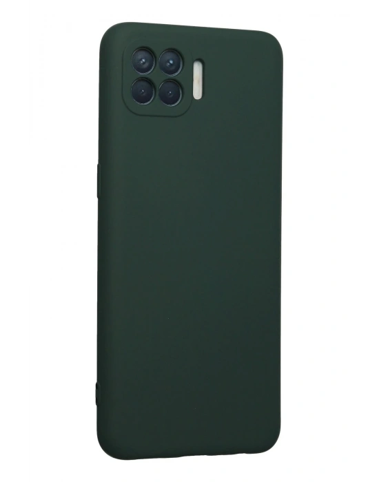 Newface Oppo Reno 4 Lite Kılıf Nano içi Kadife Silikon - Koyu Yeşil