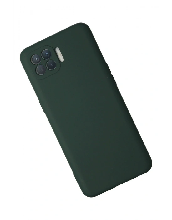 Newface Oppo Reno 4 Lite Kılıf Nano içi Kadife Silikon - Koyu Yeşil