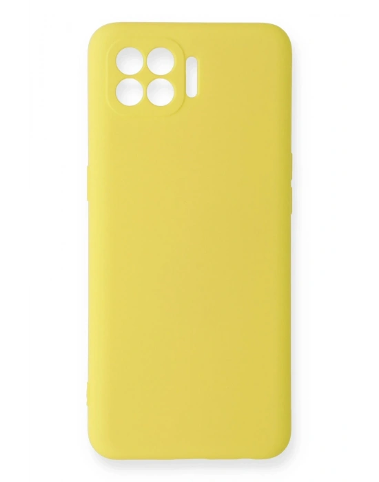 Newface Oppo Reno 4 Lite Kılıf Nano içi Kadife Silikon - Sarı