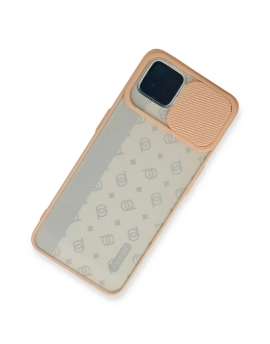 Newface Oppo Reno 4 Lite Kılıf Palm Buzlu Kamera Sürgülü Silikon - Pembe