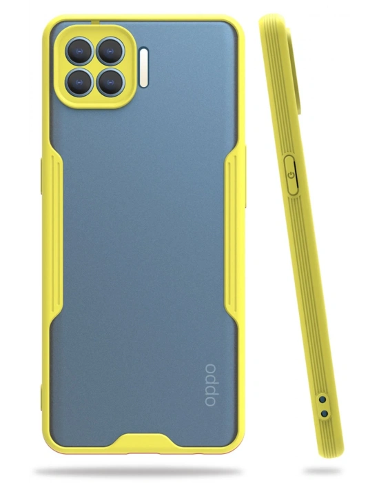 Newface Oppo Reno 4 Lite Kılıf Platin Silikon - Sarı