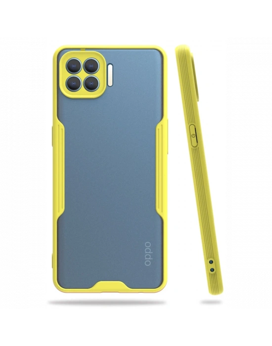 Newface Oppo Reno 4 Lite Kılıf Platin Silikon - Sarı