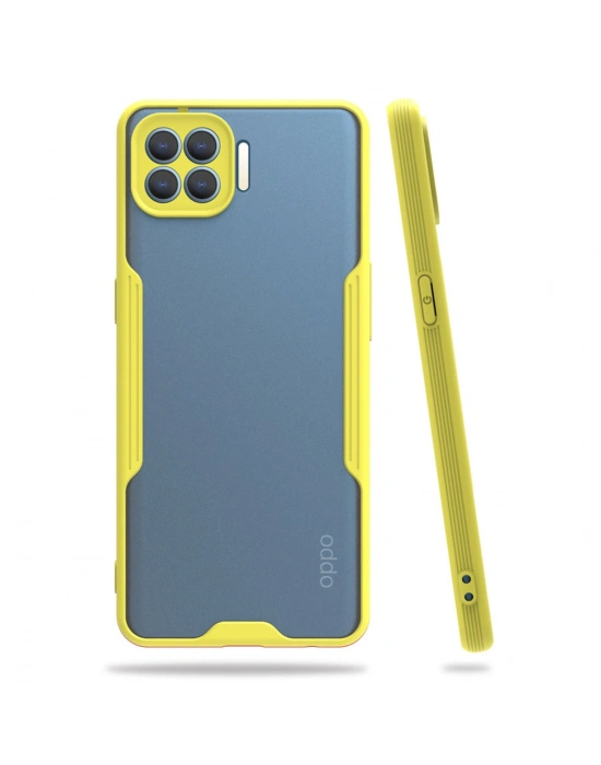 Newface Oppo Reno 4 Lite Kılıf Platin Silikon - Sarı