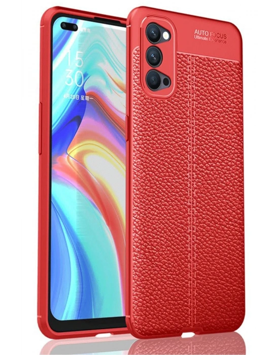 Newface Oppo Reno 4 Pro Kılıf Auto Focus Kapak - Kırmızı