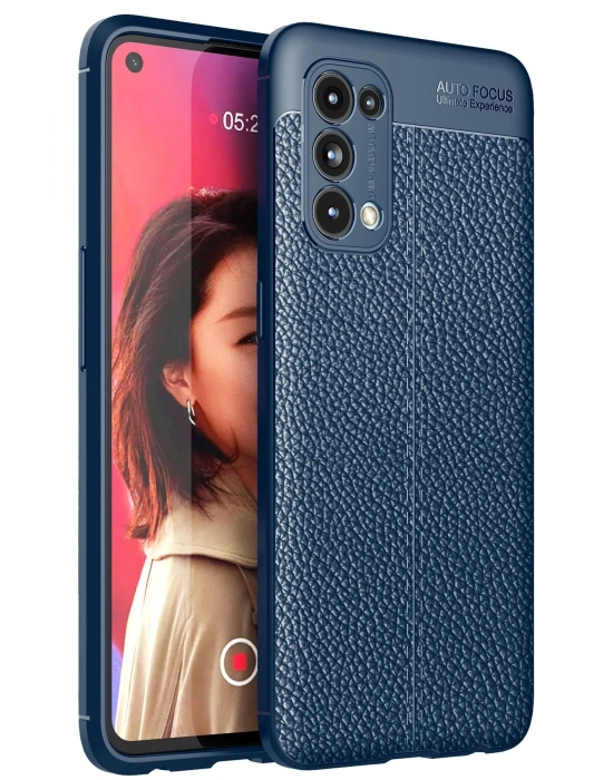 Newface Oppo Reno 5 Kılıf Auto Focus Kapak - Lacivert