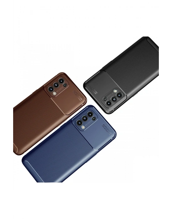 Newface Oppo Reno 5 Kılıf Auto Focus Karbon Kapak - Lacivert